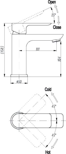 Смеситель для раковины Triton Панама коралловый